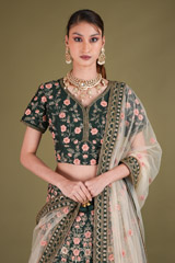 Green Floral Lehenga342 video